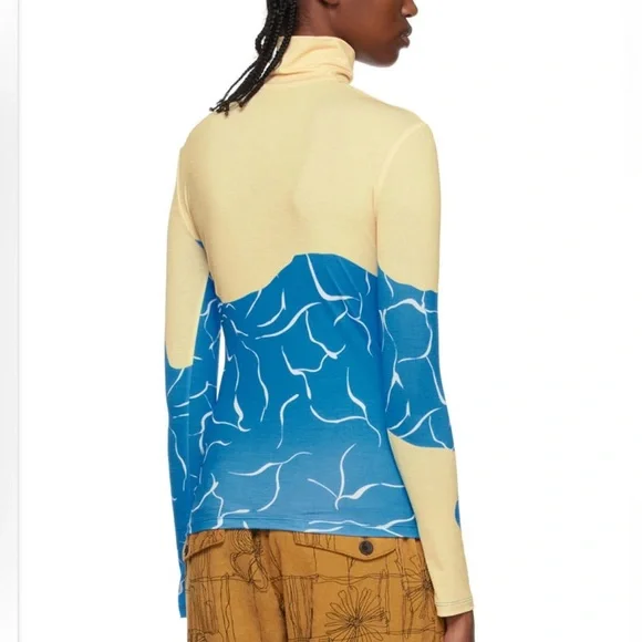 Andersson Bell Water Wave turtleneck Top in yellow and blue size medium - Picture 10 of 10